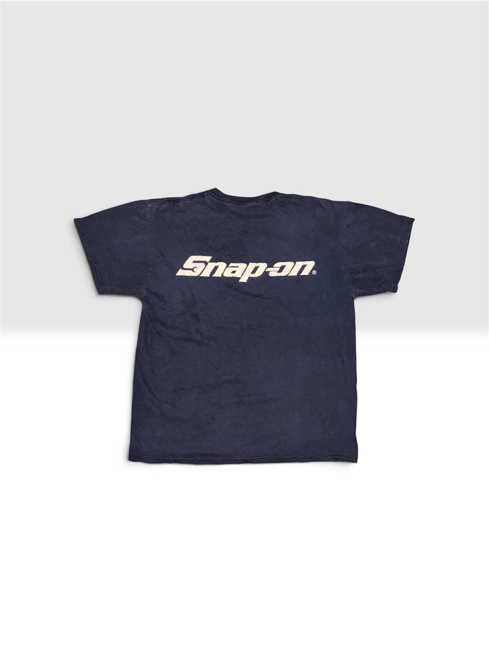 Snap Short-Sleeve Navy Tee with White Logo